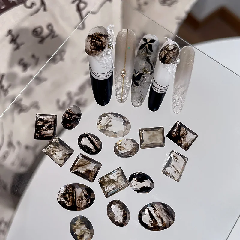 4 قطع حادة أسفل الزركون مسمار الفن الراين الحبر الصيني نمط تصميم Hotsale مسمار الفن سحر كريستال الماس للزينة #4