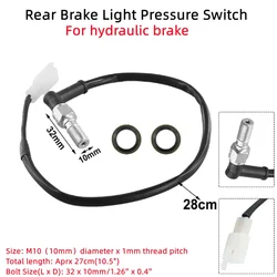 1pc Motorcycle Rear Hydraulic Pressure Brake Light Switch Banjo M10 X 1mm Bolt Brake Hose Brake Tail Light Switch Brake System