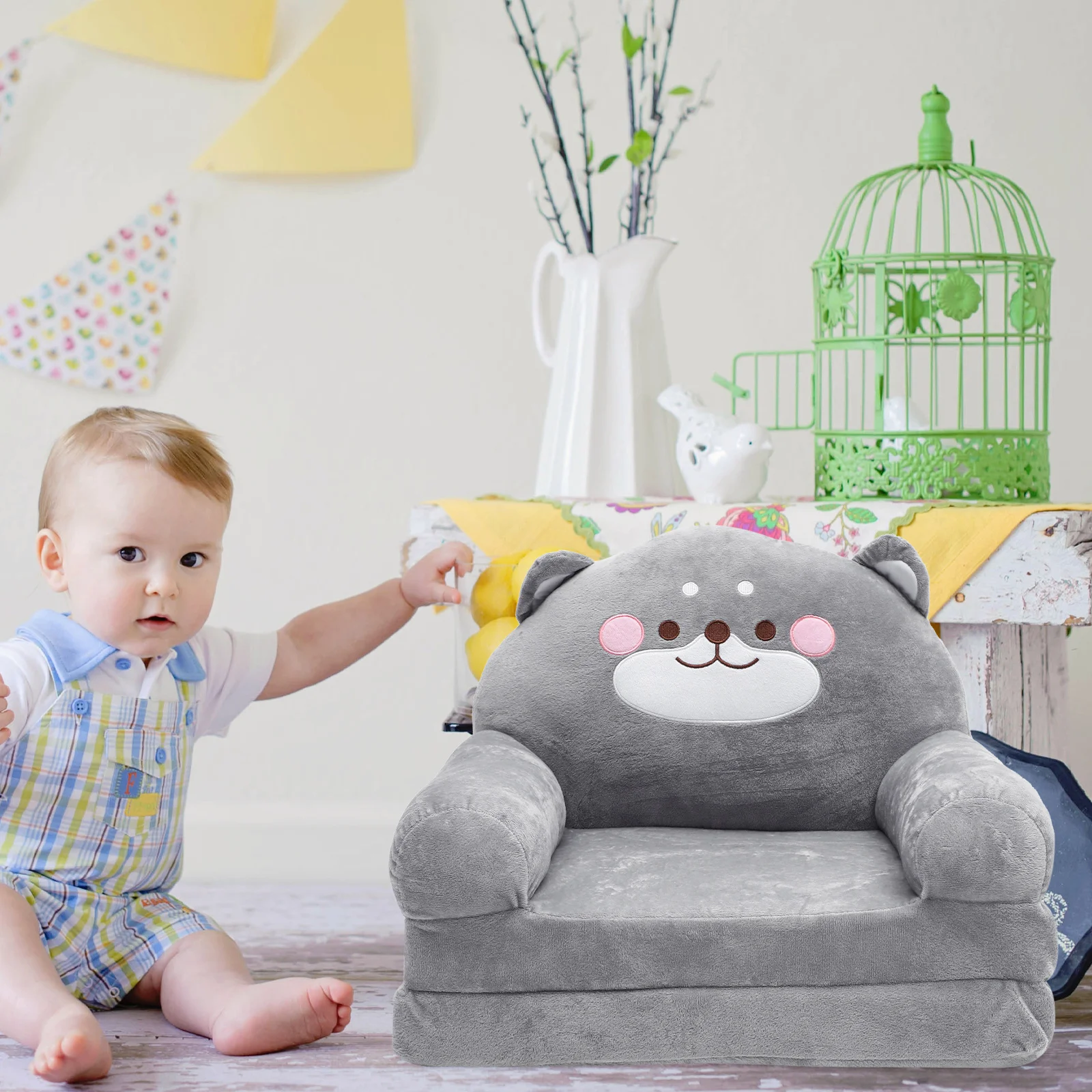 Elephant Shape Baby Seat Children Sofas Kid Seat Baby Folding Sofa Childrens Sofa Toddler Stool Kids Room Nursery Bedroom - Image 4