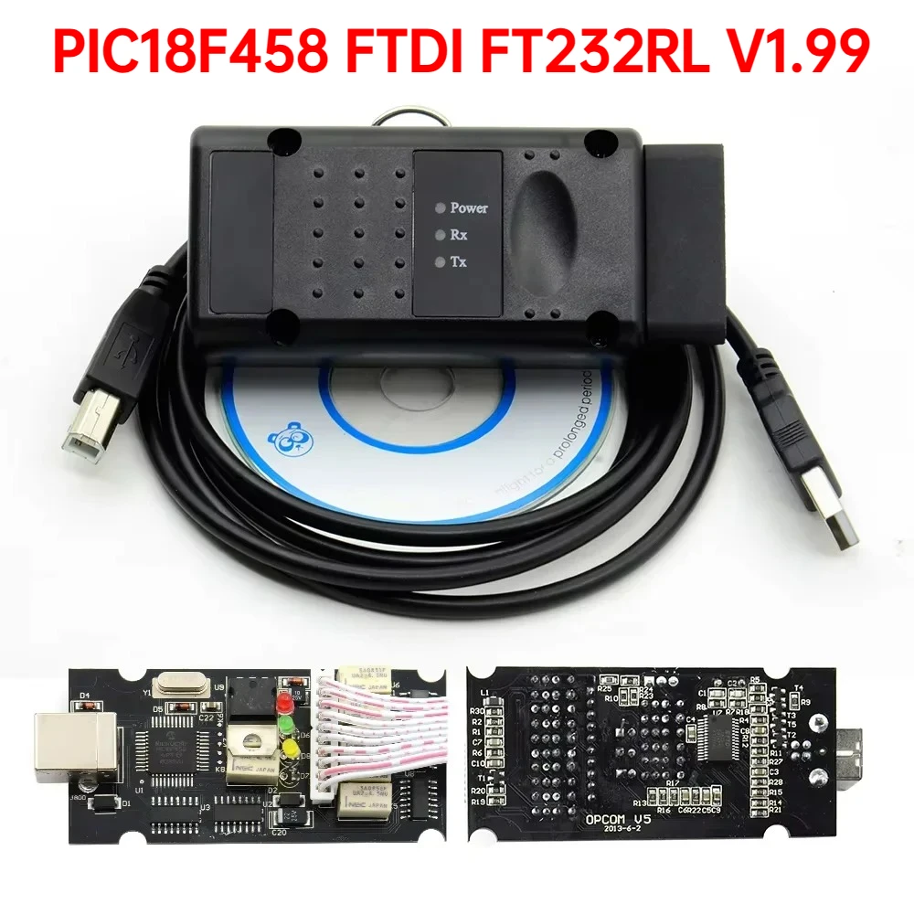 

Новинка 2026 года: Интерфейс OP COM для Opel с PIC18F458 FTDI FT232RL V1.99 OBD2, диагностический сканер для автомобилей OP-COM 2014V, обнаружение неисправностей