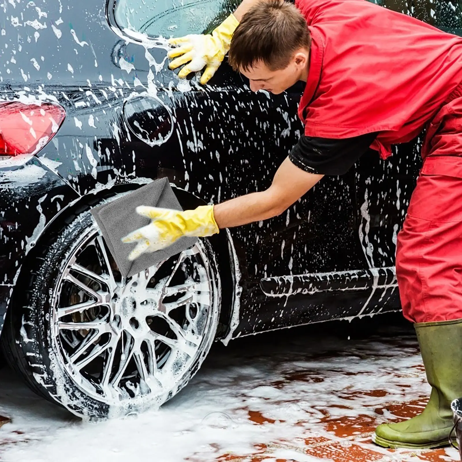 

10Pcs Microfiber Car Towels Ultra Fine Fiber Soft Absorbent for Car Washing Multi Purpose Home Supplies