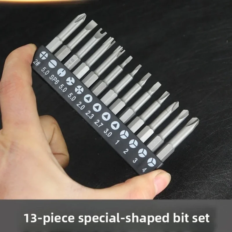 Precision Y U Shaped Triangle Screwdriver Magnetic Bit 1/4in Inner Cross Three Points Screw Driver Security Tip for Power Drill