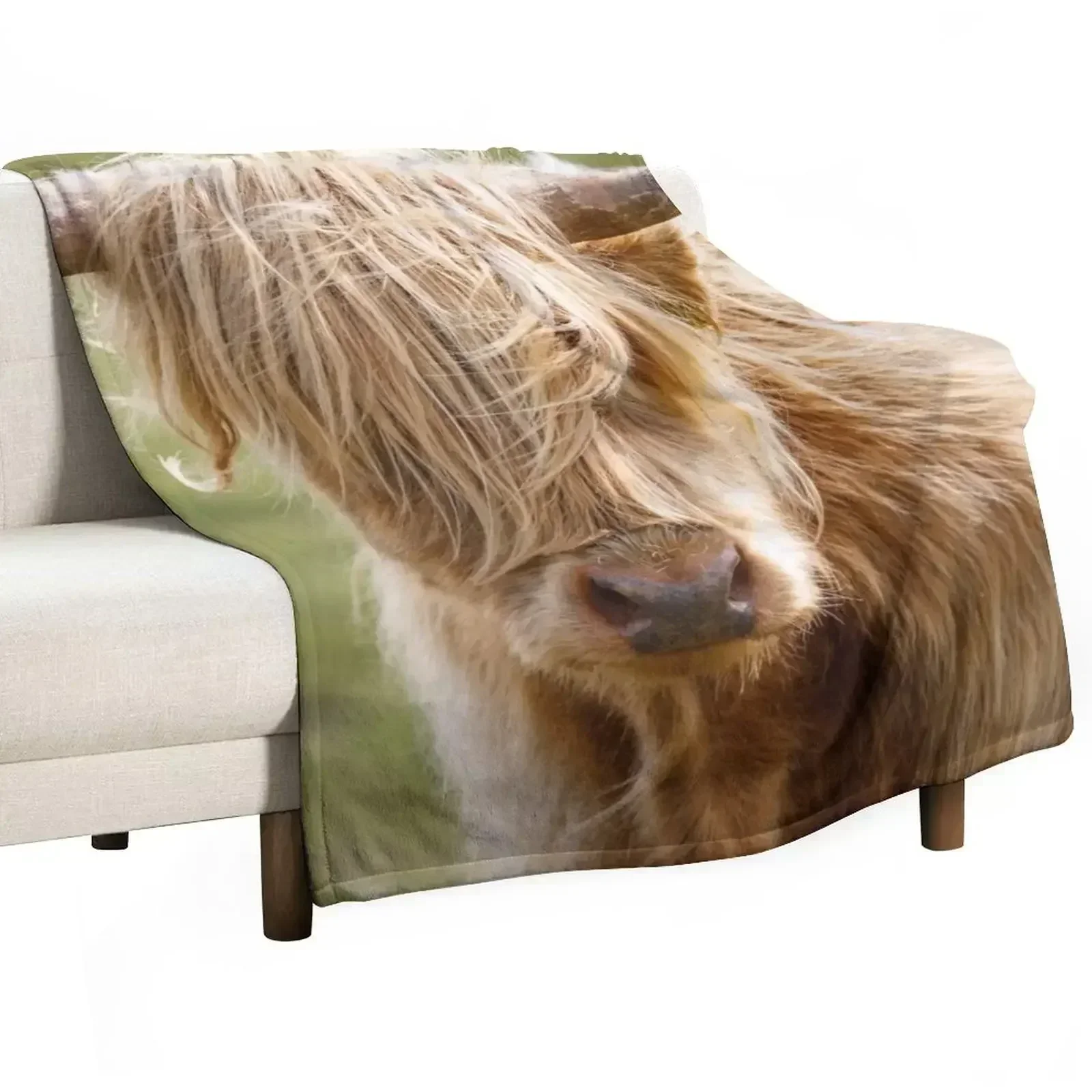 Scottish Highland Cow Throw Blanket Ultra Soft Flannel Fleece Blanket for All Seasons