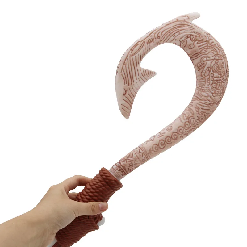 Moana Fish Hook Knife Cosplay Maui Weapon With Light Cartoon Ocean Adventure Children'S Role Playing Prop Toy Kid Christmas Gift