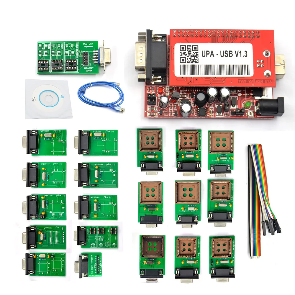 UPA USB الوحدة الرئيسية مجموعة كاملة V1.3 أداة مبرمج وحدة التحكم الإلكترونية للسيارات مع أدوات تشخيص محول EEPROM