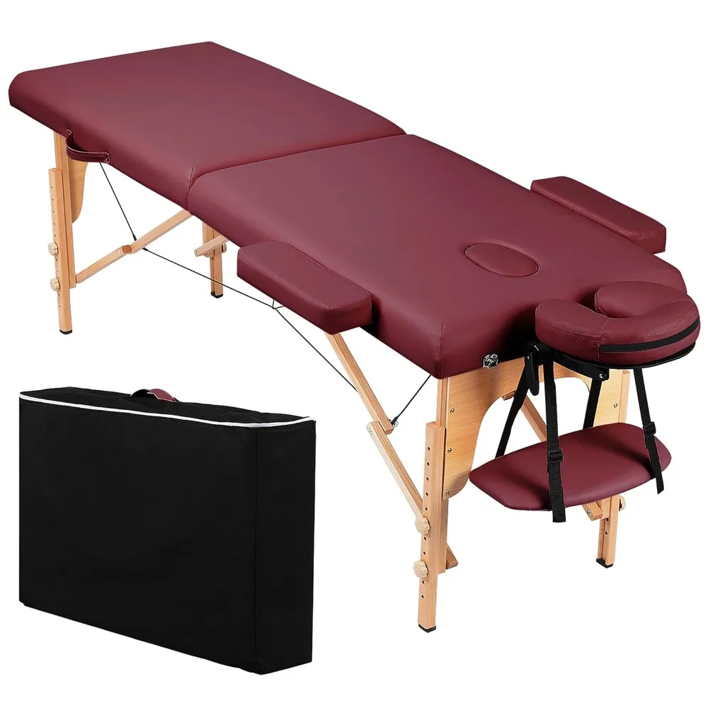 Topeakmart Portable Massage Table Massage Bed Spa Bed Therapy Table Collapsable Treatment Table Height Adjustable Salon Bed 84