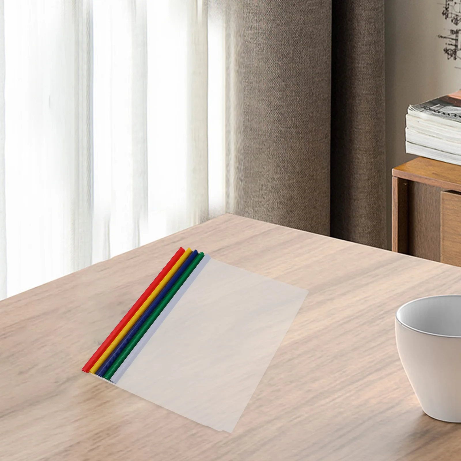 

10 pcs Plastic File Folder Clear A4 Sliding Rod Document Organizer Portable Resume Binder Multi-Function Storage For Office