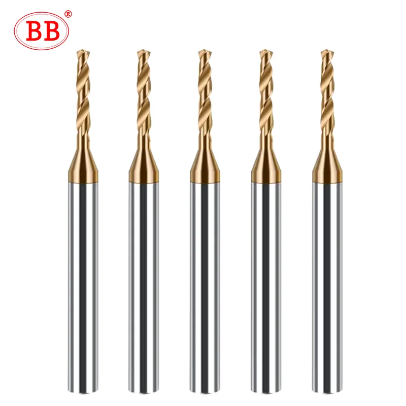 Mini taladro BB de 2,03-3,75mm, broca de carburo sólido recubierto, perforación de agujeros de Metal, hierro y acero, 3xD, longitud de corte D =