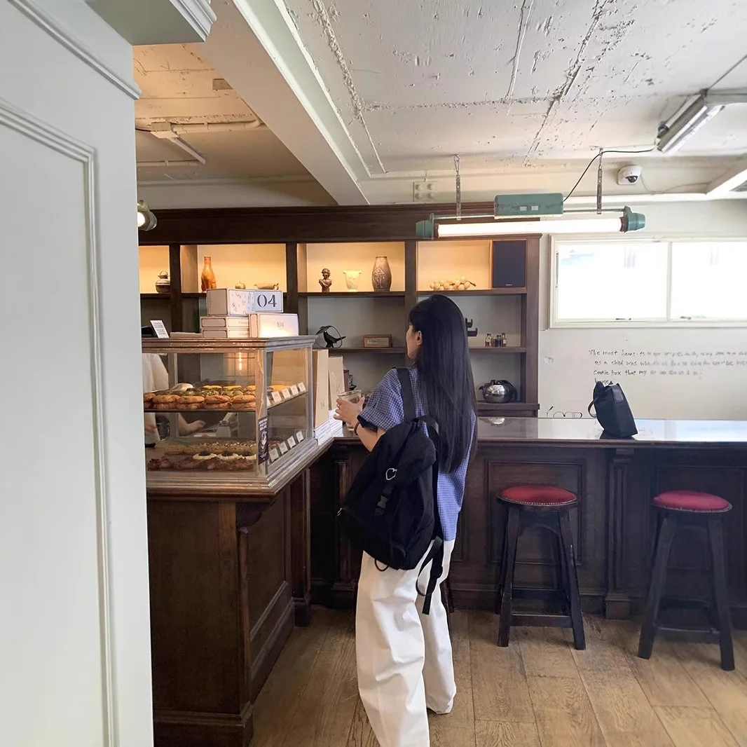 Casa de madeira hong kong sle xadrez ort sve casual irt preguiçoso sle topo verão nova chegada fibra de poliéster feminino 00%