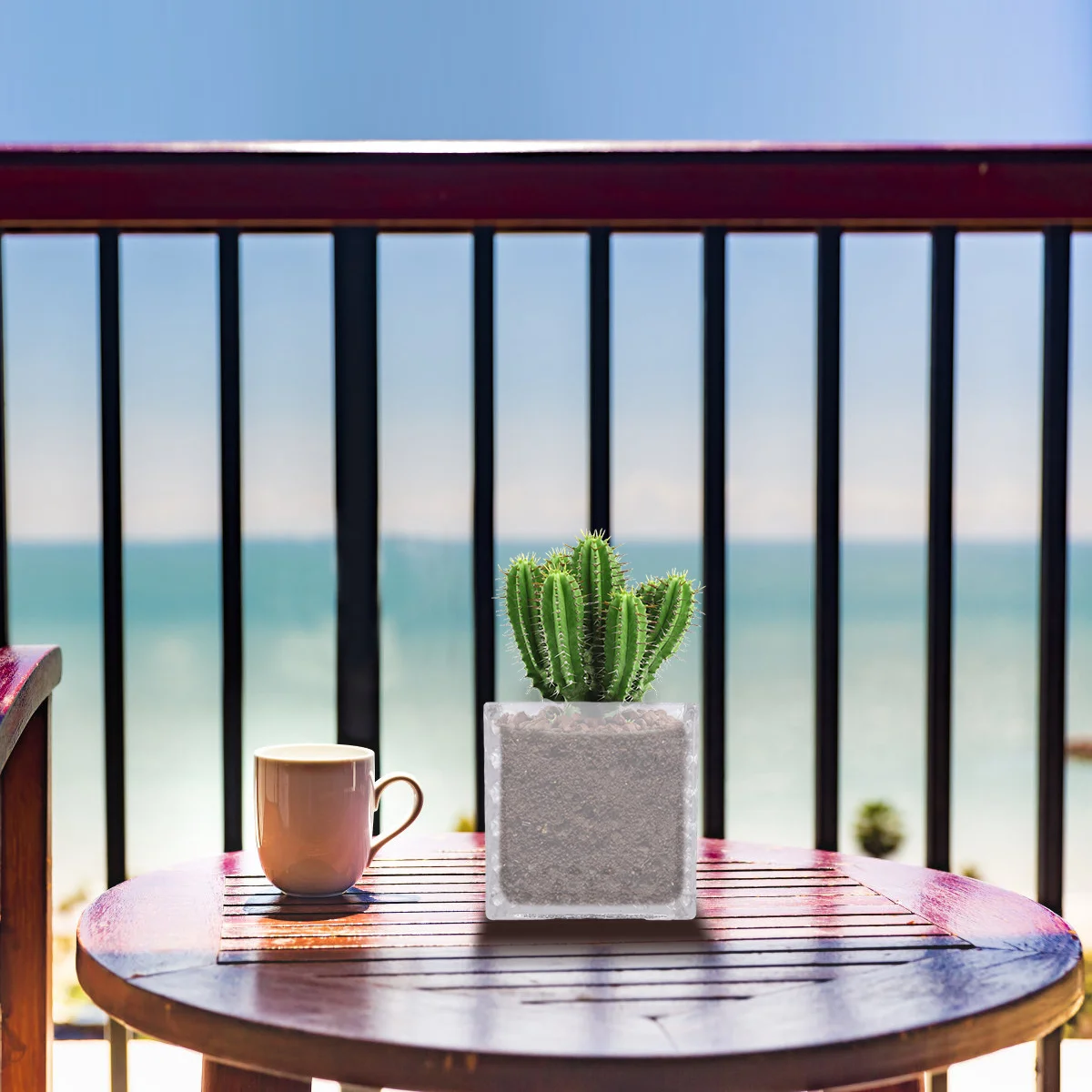 

Glass Square Flowerpot Transparent Dot Pattern Cube Shape Flower Vase 10Cm Home Office Living Room Decoration Water Planting