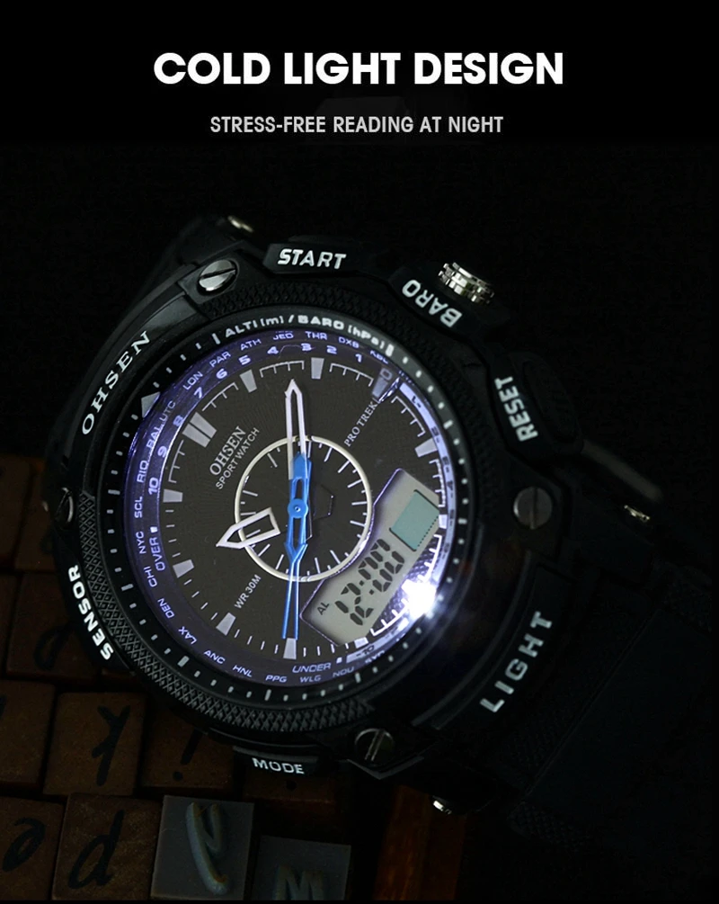 OHSEN quarzo digitale moda uomo orologi da polso elastico maschile argento LCD impermeabile Sport Cool orologi da regalo relogio masculino