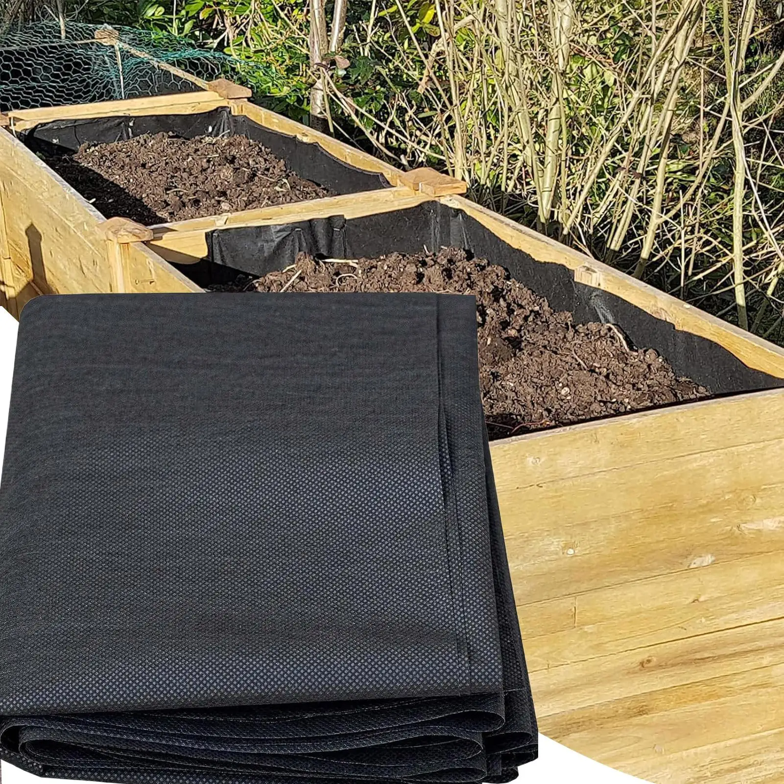 Garden Fabric Grass Barrier Breathable Recyclable Waterproof durable Liner Recyclable Ground Cover Gardening Planter Accessories
