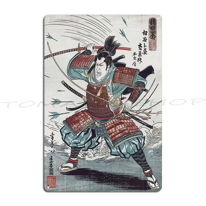 Utagawa Kuniyoshi Kanagawa Japanese Samurai Metal Signs Club Wall Decor Kitchen Pub Character Tin Sign Poster