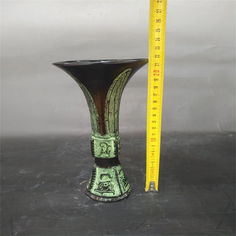 A bronze Flower drum , A vase with ancient inscriptions,Collectibles from rural China