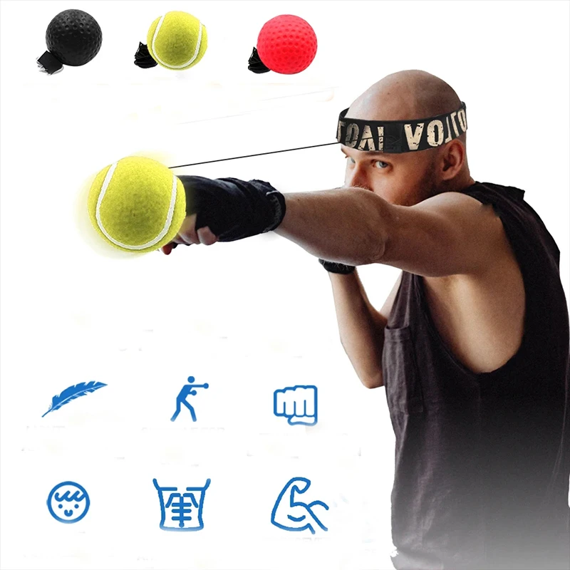 Boxing Speed Ball Head-mounted PU Punch ball MMA Sanda Training Hand Eye Reaction Home Sandbag Fitness Boxing Equipment