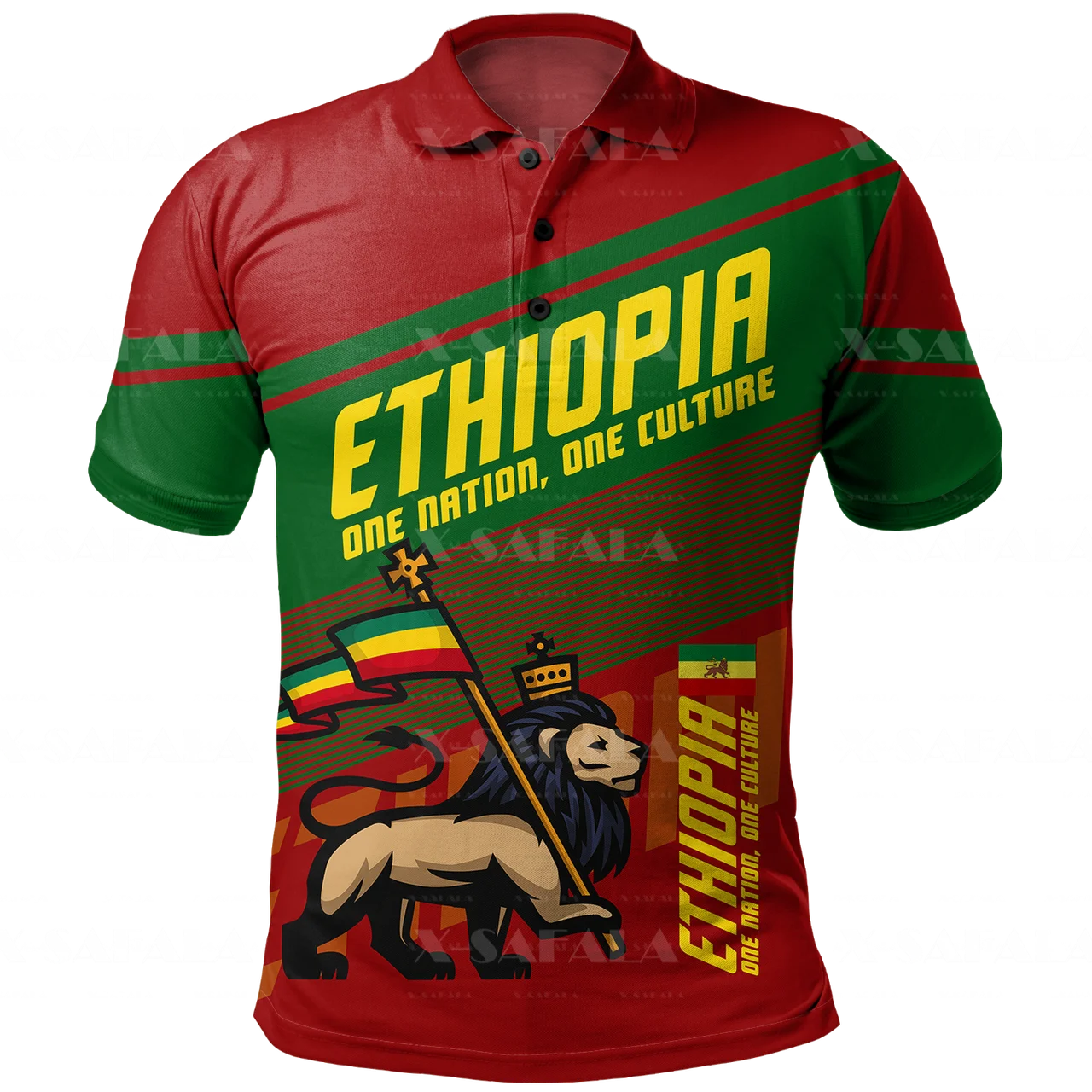 Lion Of African Ethiopian Nation Reggae 3D Print Polo Shirt Men Collar Short Sleeve StreetWear Casual Tops New Summer Clothing