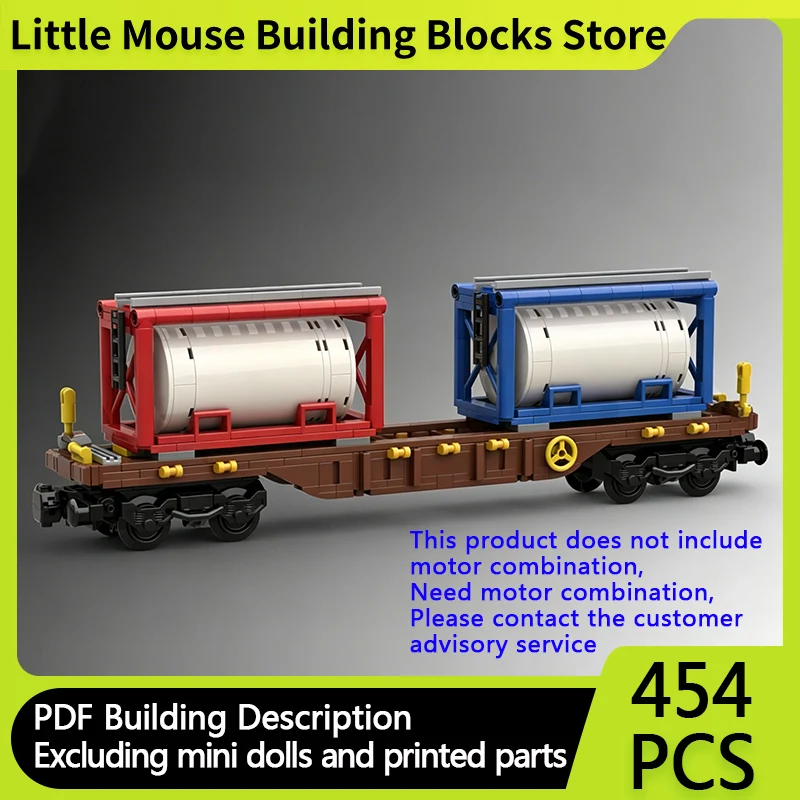 

City Car Model MOC Building Bricks Railway Fladbed Container Wagon Modular Technology Gifts Holiday Assemble Children Toys Suit