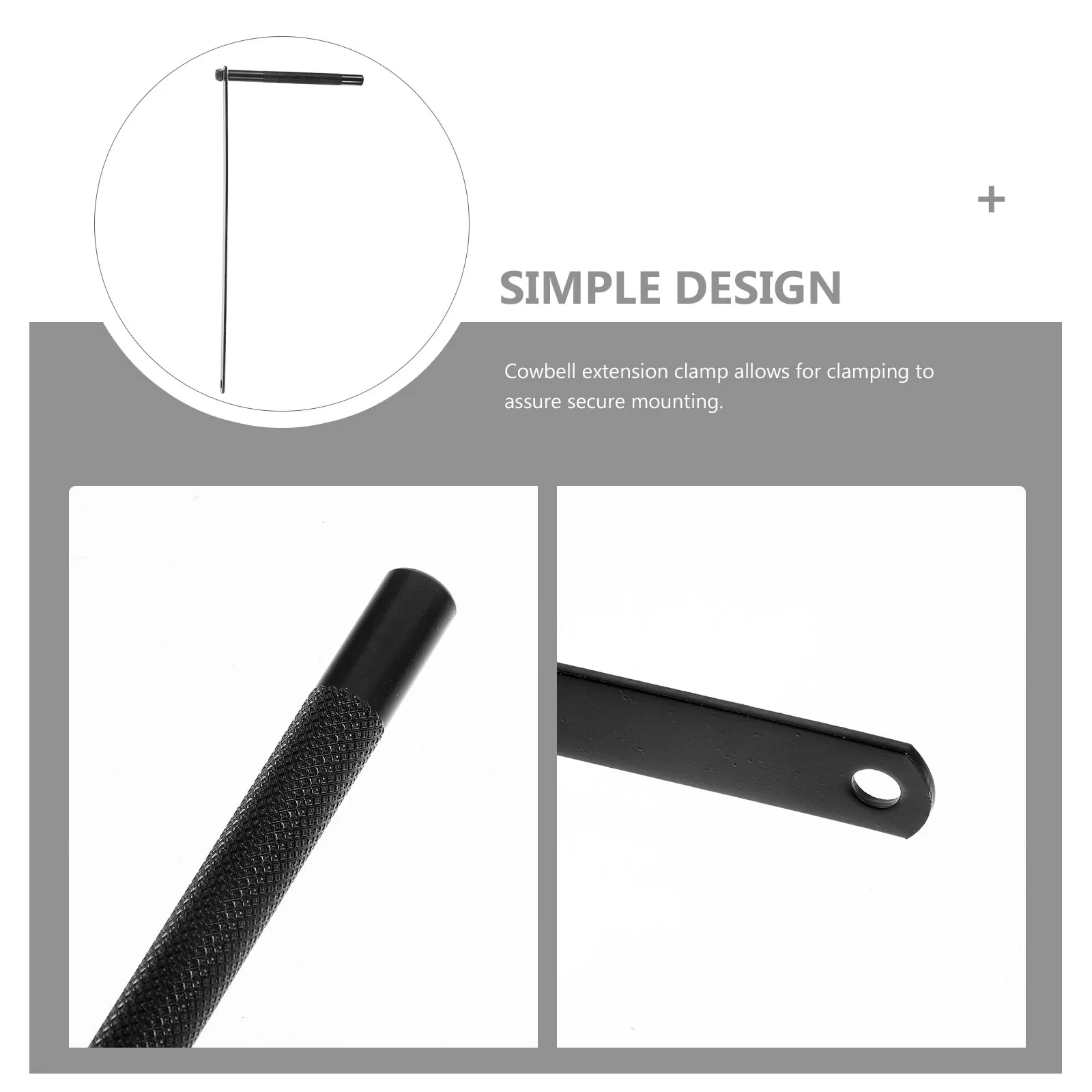 

Cow Bell Cowbell Clip Mounting Extension Bracket Percussion Multi Clamp Purpose Drum Bass Roating Black Rod Hoop