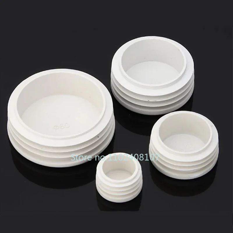 الأبيض PP البلاستيك تقطيع نهاية قبعات أنبوب الأنابيب المكونات الداخلية أنبوب دائري التوصيل إدراج المكونات بونغ ضياء 13 ~ 114 مللي متر #4