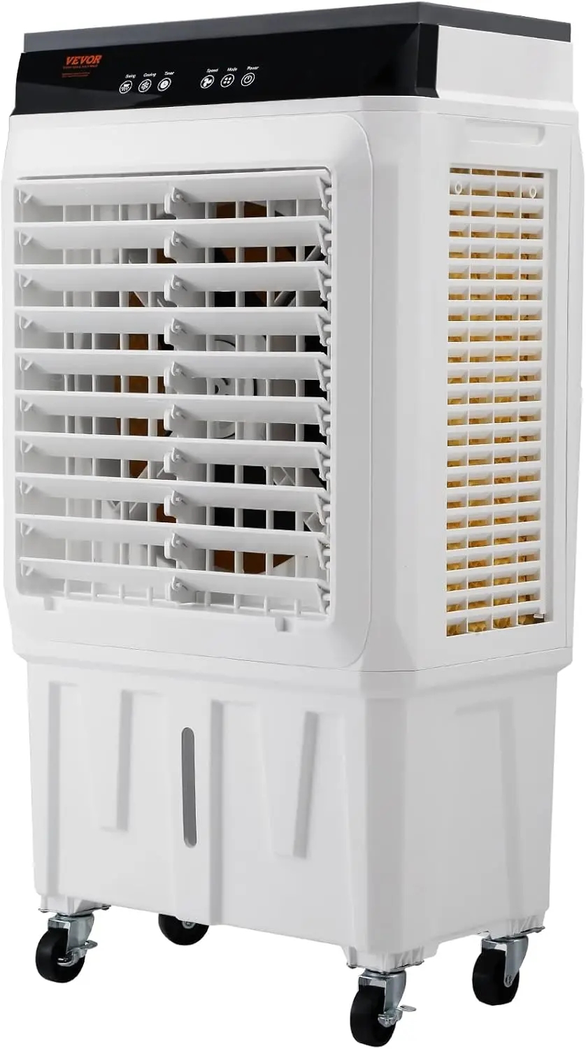 Refroidisseur de marais portable, humidificateur, ventilateur de refroidissement 3 en 1, 120W, 2100CFM, 7 Gal d'eau précieuse, minuterie 12H, 3 modes et vitesses