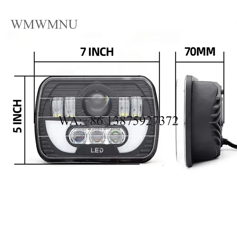 Wmwmnu 5x7 Inch LED Square Headlights With DRL High Low Beam Driving Lights For Car Accessories