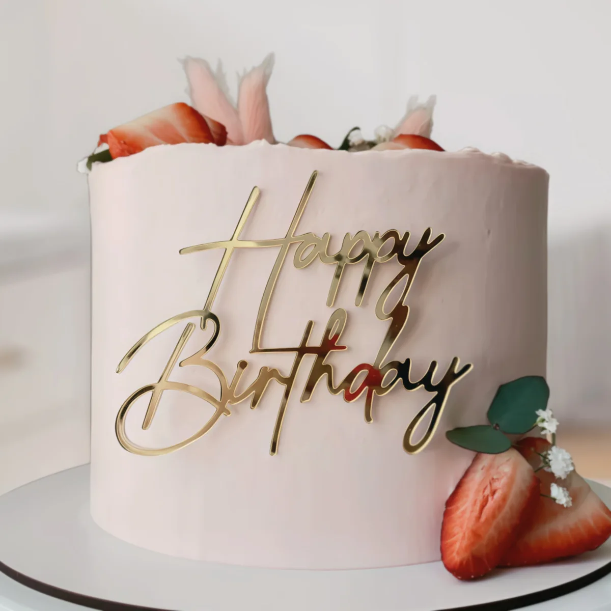 1 unidad de decoración acrílica para postres de feliz cumpleaños, adornos para pasteles dorados para fiestas infantiles, regalo de cumpleaños, adornos para pasteles, suministros para hornear