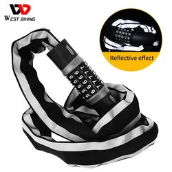 WEST BIKING 5 Code Anti-theft Bicycle Password Chain Lock Alloy Steel ABS Motorcycle Scooter MTB Road Bike Accessories Door Lock