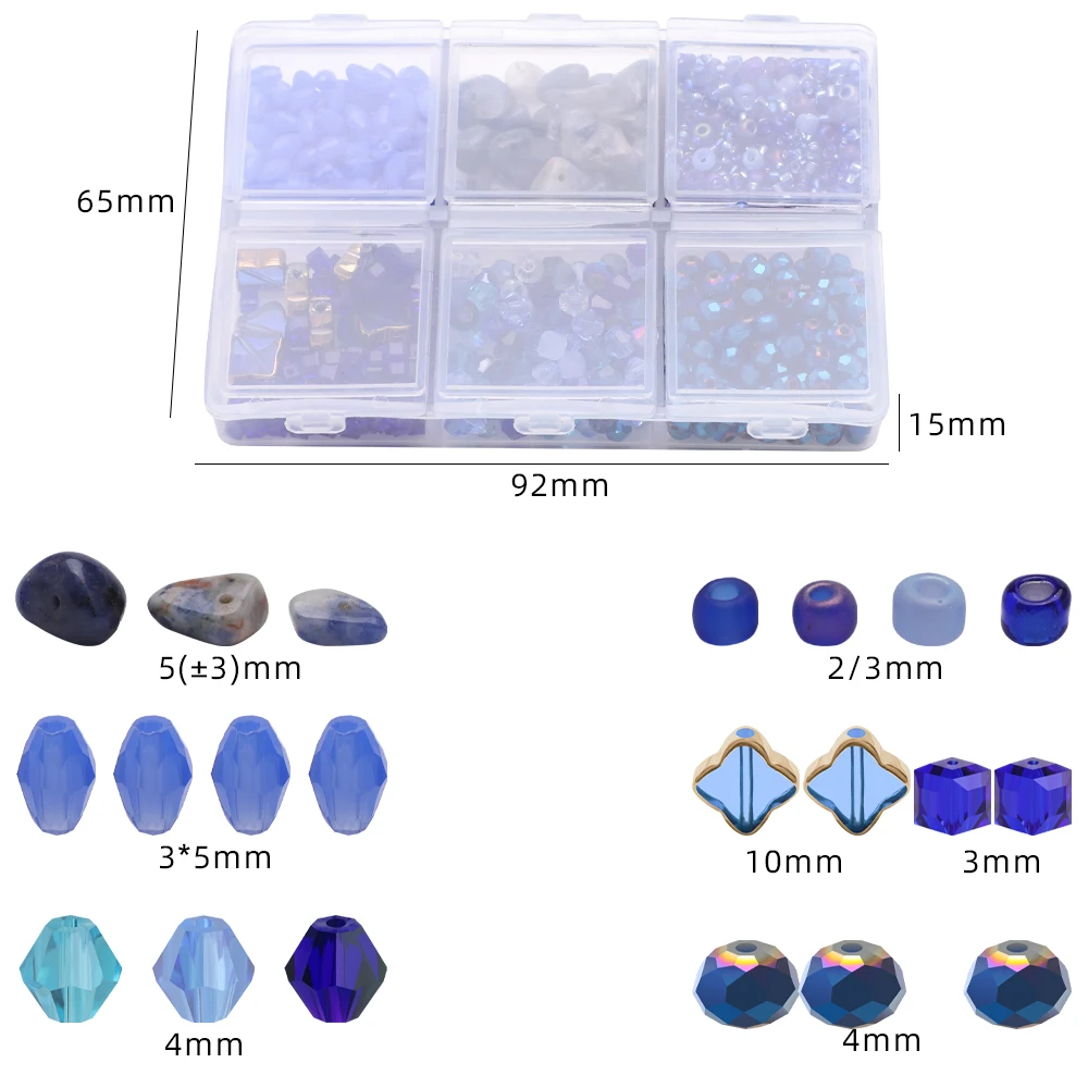 Handmade Bracelets Making Jewelry Kit Crystal Glass Square Bicone Rondelle Rice Beads Cross Pendants Seedbeads Gravel Chip Stone