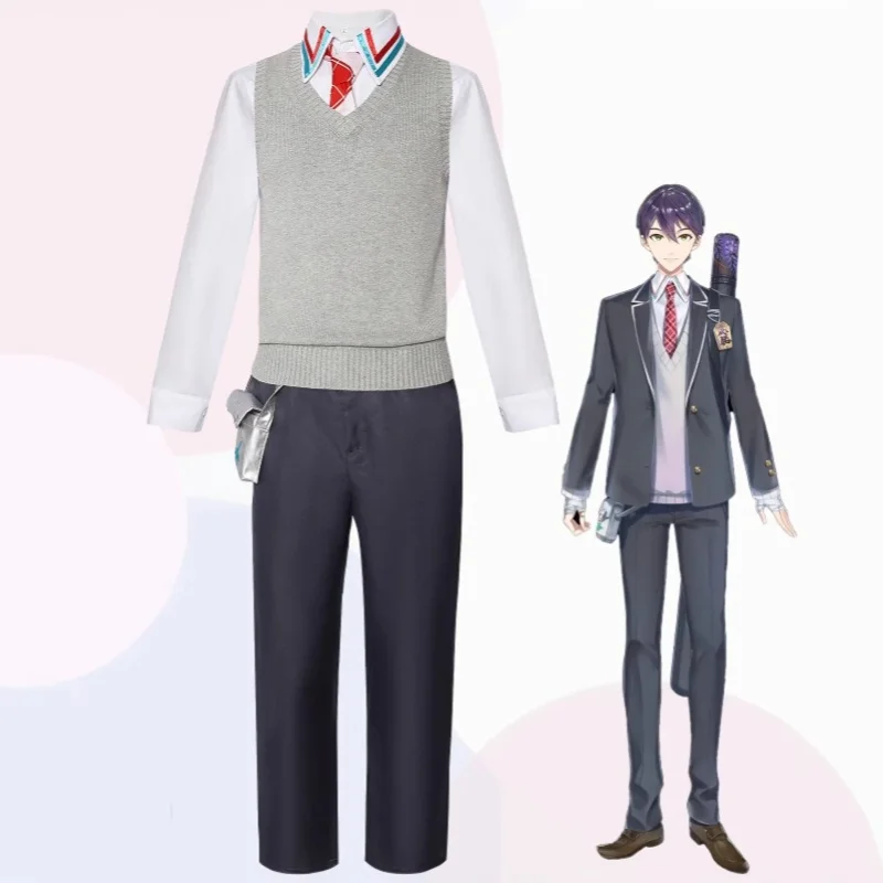 

Virtual Idol Kenmochi Toya Cosplay Costume JK Uniform Dress Wig Set Gender Swap Idol School Uniform Carnival Suit for Women Men