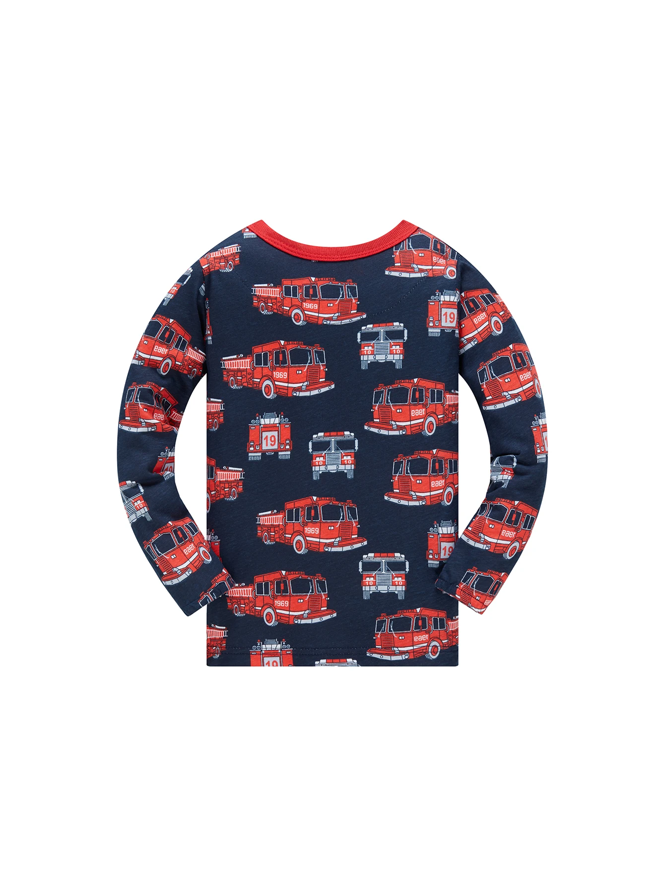 100% Baumwolle Kinder-Pyjama-Set für 1-8 Jahre alte Jungen und Mädchen, vollflächig bedruckter Cartoon-Pyjama, 2-teilig, bequemer Langarm-Hausanzug – Detail 6