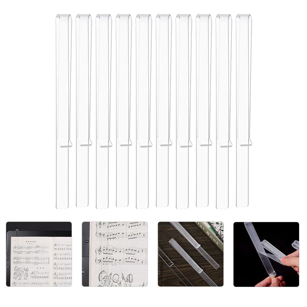 

5 Pairs Music Stand Clip Acrylic Singing Piano Score of 10 Pieces (pj1226 Clip) Holder Page Clips Transparent