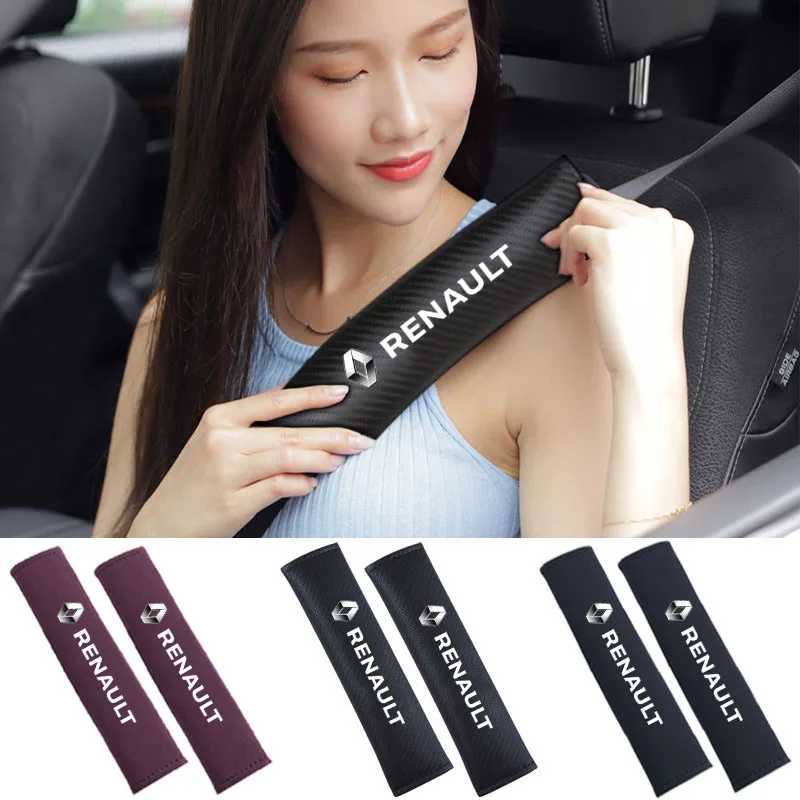 Nappa Leather Seat Belt Shoulder Cover Protection Pads For Renault Grand Scenic 4 XMOD Megane Clio 4 Laguna 2 3 Coupe Accessorie