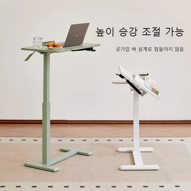 طاولة جانبية للسرير قابلة للتعديل بارتفاع إمالة مع عجلات مكتب كمبيوتر متحرك طاولة كسول للمنزل والمكتب فوق السرير مكتب زاوية جديد #2