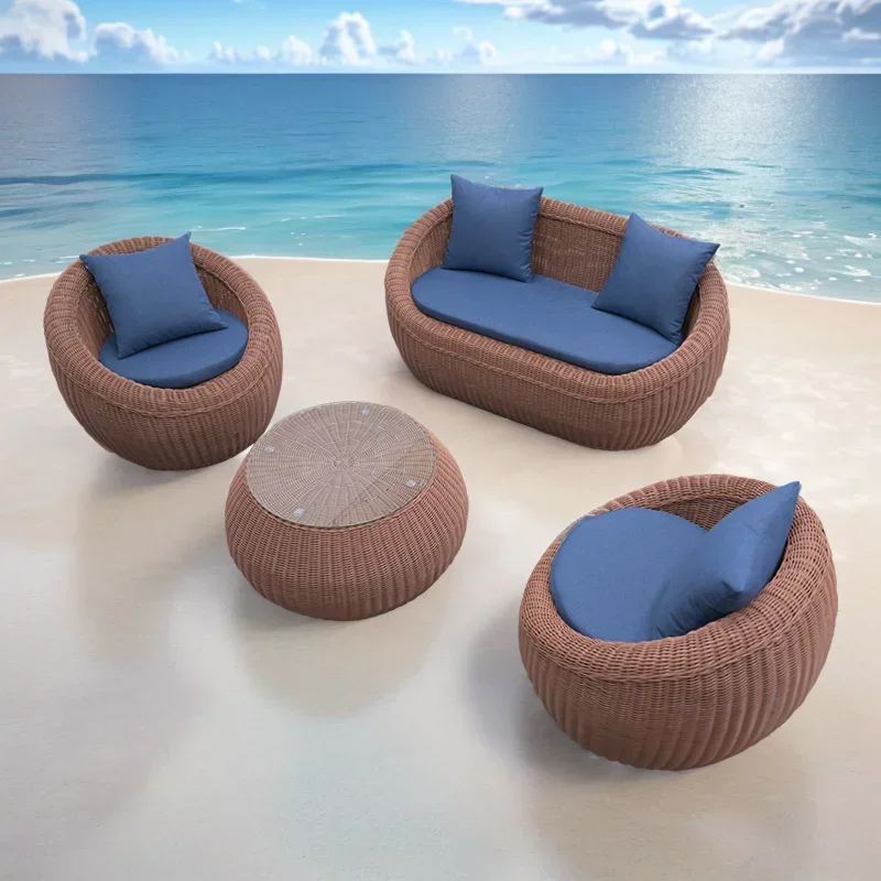 Outdoor Furniture China Waterproof Cushions Sofa Garden Rattan Chair Set Rattan Outdoor Furniture For Restaurant