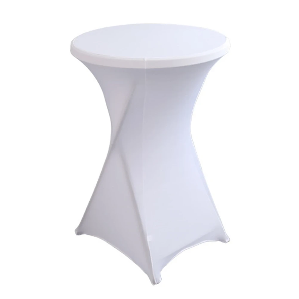 Cocktail Table Cover Stretch Tablecloth Height 110cm Round Stain Resistant Four Way Stretch Spandex Birthday Party