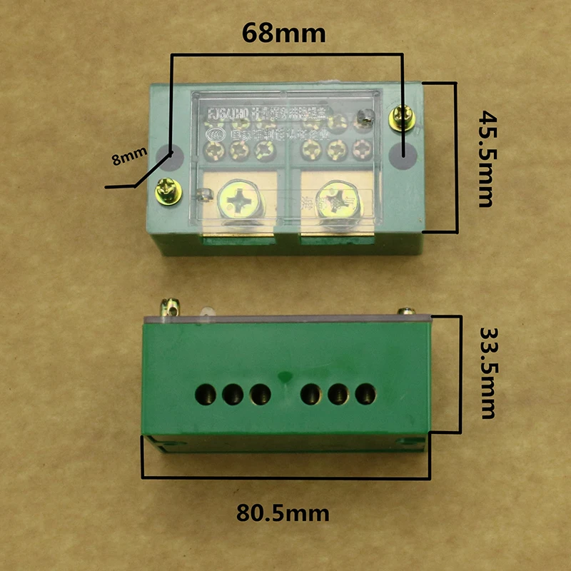 Wire Terminal Box Single Phase 2-IN 6/8-OUT FJ6/JHD Household Wire Connector Terminal Block