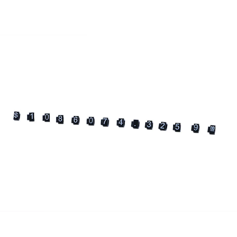 3x5mm 30pcs Per Pack Cube Holder White On Black Jewelry Watch Euro Sign Mini Adjustable Price Tag Display Signs For Retail Shop