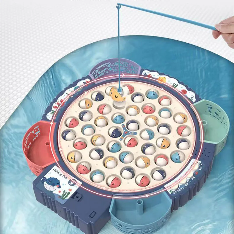 

Магнитная игрушка для рыбалки, детский интеллект, раннее образование, многофункциональная музыка, Электрический вращающийся лоток для рыбалки, игрушки, подарок для детей