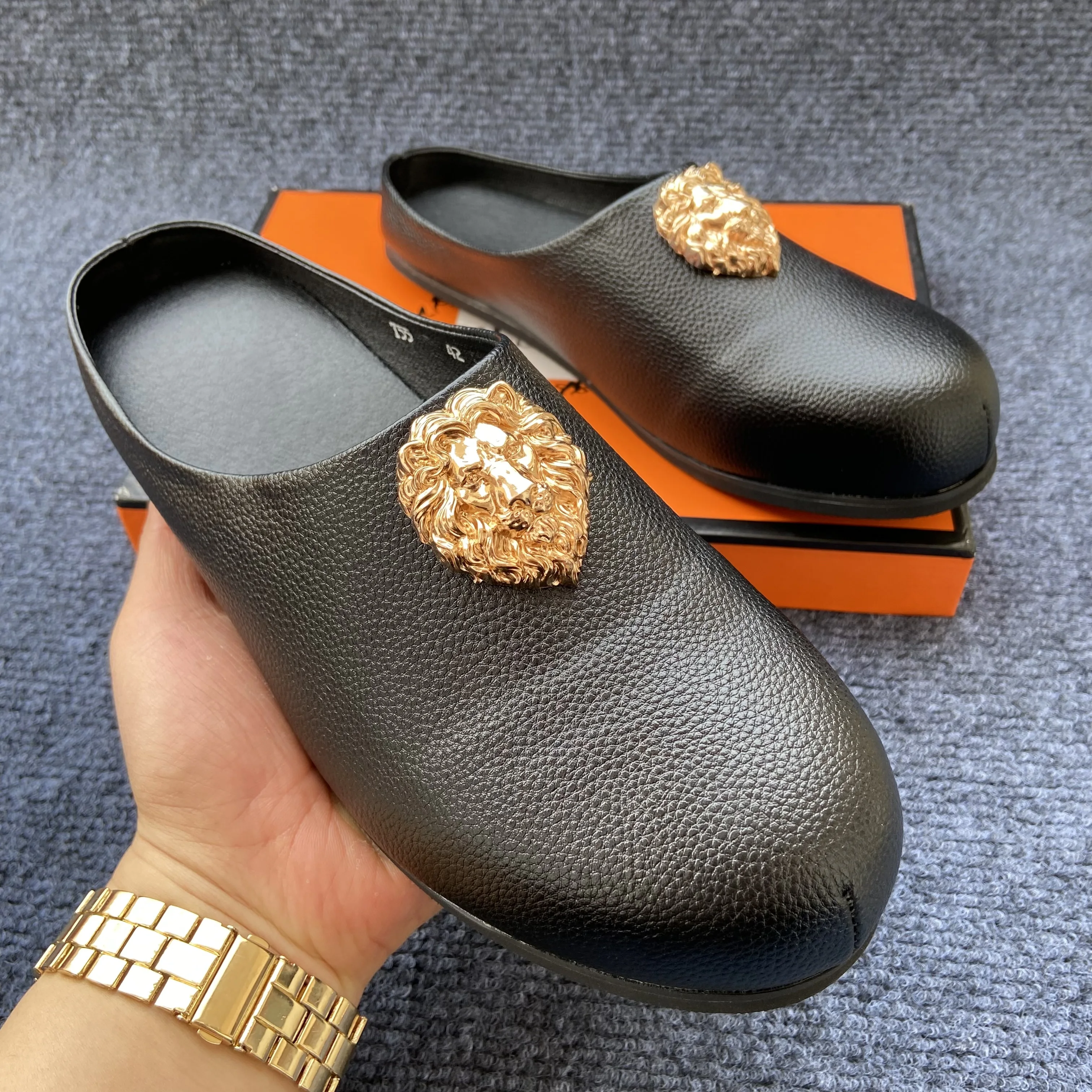 

новости брендовая обувь оригинальные полутуфли для мужчин черные тапочки для мужчин дизайнерские мюли homme мужские тапочки роскошные chinelos masculinos