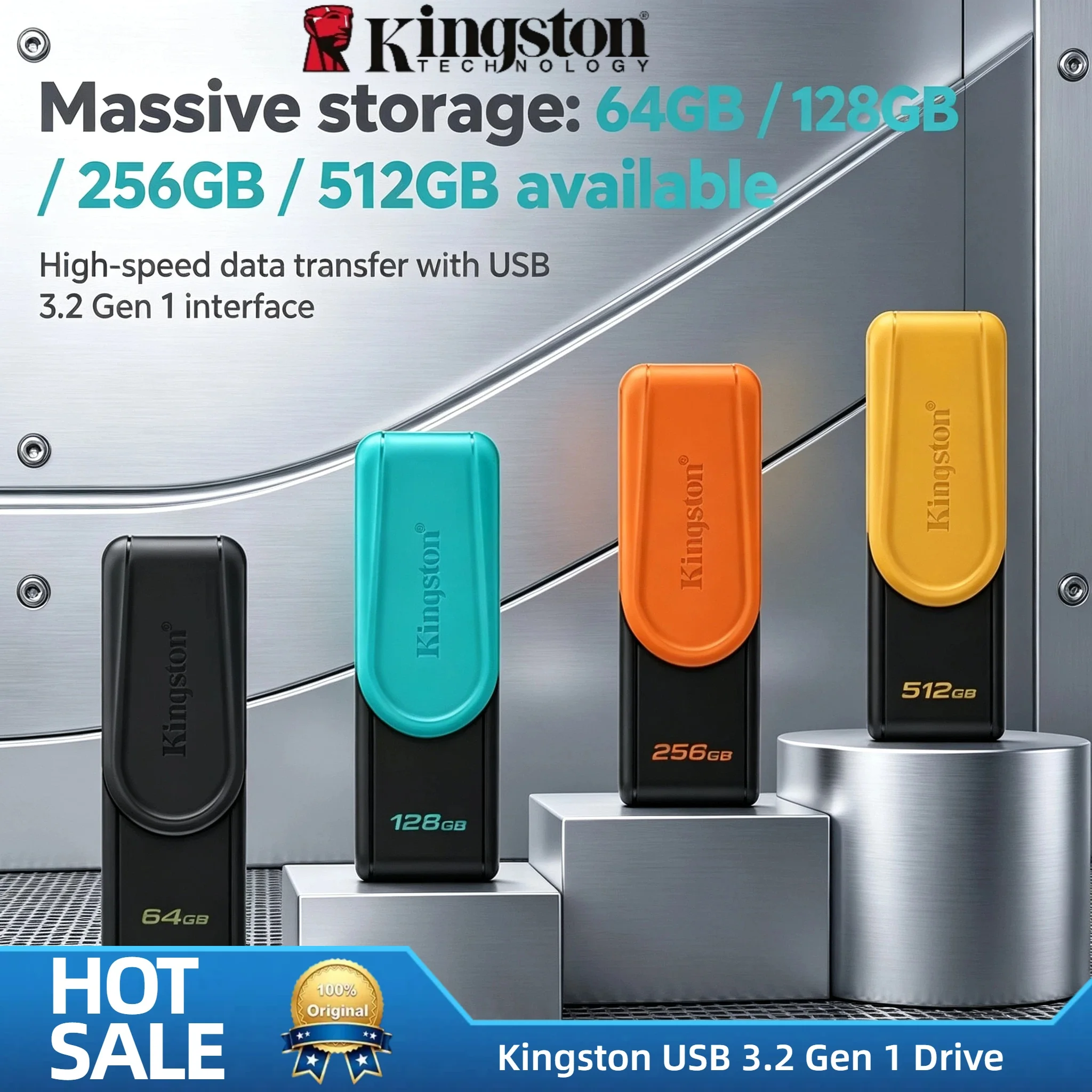 

Kingston 128GB 256GB 64GB USB 3.2 Gen 1 High Speed Mini Pen Drive Flash Drive Memory Stick for PC Laptop Mac Backup