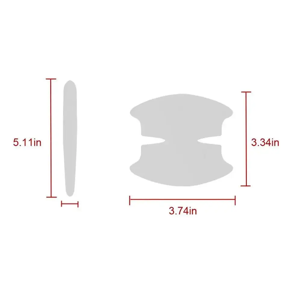 8Pcs TPU Auto Tür Schüssel Anti-scratch Aufkleber Klar Tür Schüssel Griff Schutz Aufkleber Farbe Oberfläche Film Auto zubehör Aufkleber – Detail 4