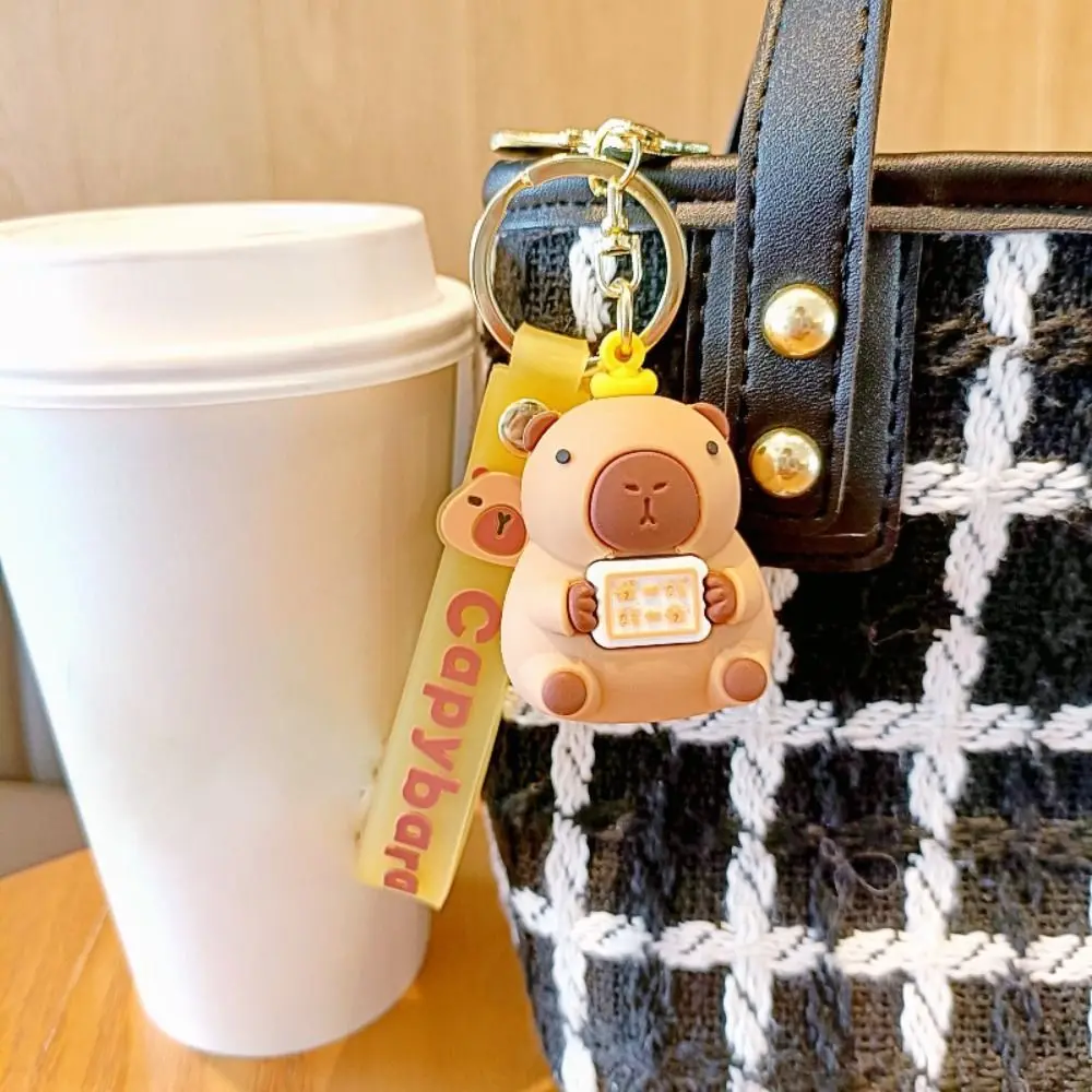 Cute Capybara Keychain Trendy PVC Creative Birthday Gift Cartoon Charm Bag Pendant Accessories for Adult