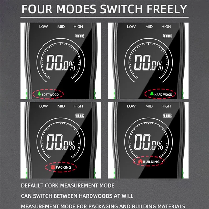 AF90-MT19 Color Screen Wood Moisture Meter Wall Moisture Content Tester Paperboard Humidity  Cement Brick Moisture