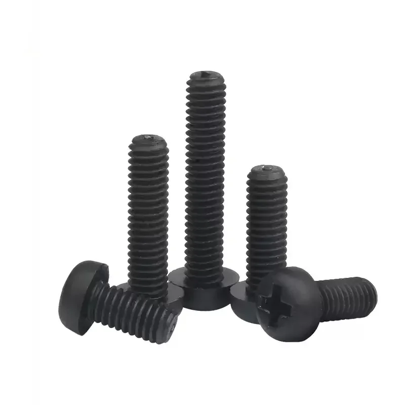 M5 M6 M8 أسود/أبيض النايلون البلاستيك فيليبس عموم رئيس مسامير معزول فيليبس عموم رئيس الصليب مسامير مستديرة البراغي