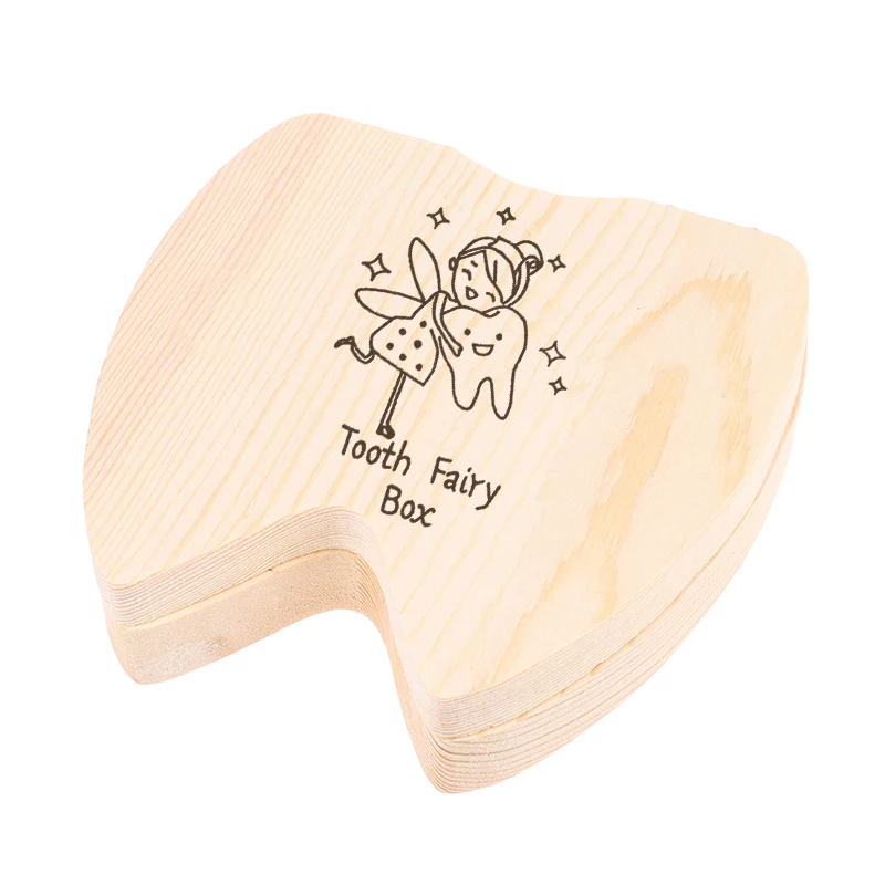 Tooth Fairy Box per ragazzi e ragazze porta fatina in legno per denti da bambino per bambini scatola salvasdenti Toothfairy Keepsake regalo di compleanno M