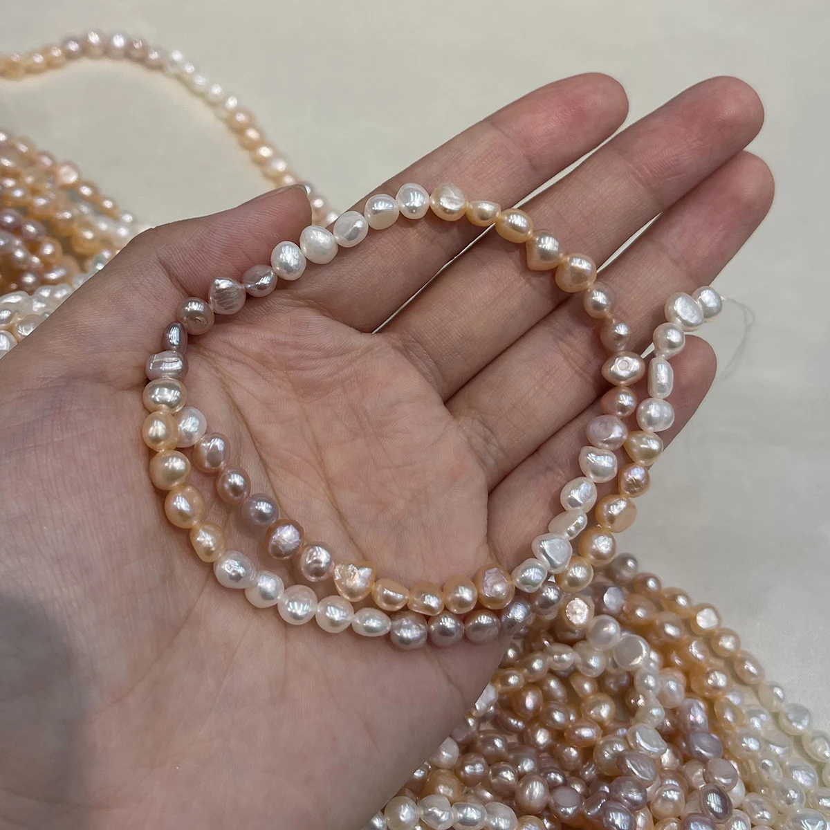 DIY Nugget-Perle Natürliche Süßwasserperle 6-7mm für Schmuckherstellung DIY Halskette Armband Ketten Ohrringe Zubehör – Detail 5