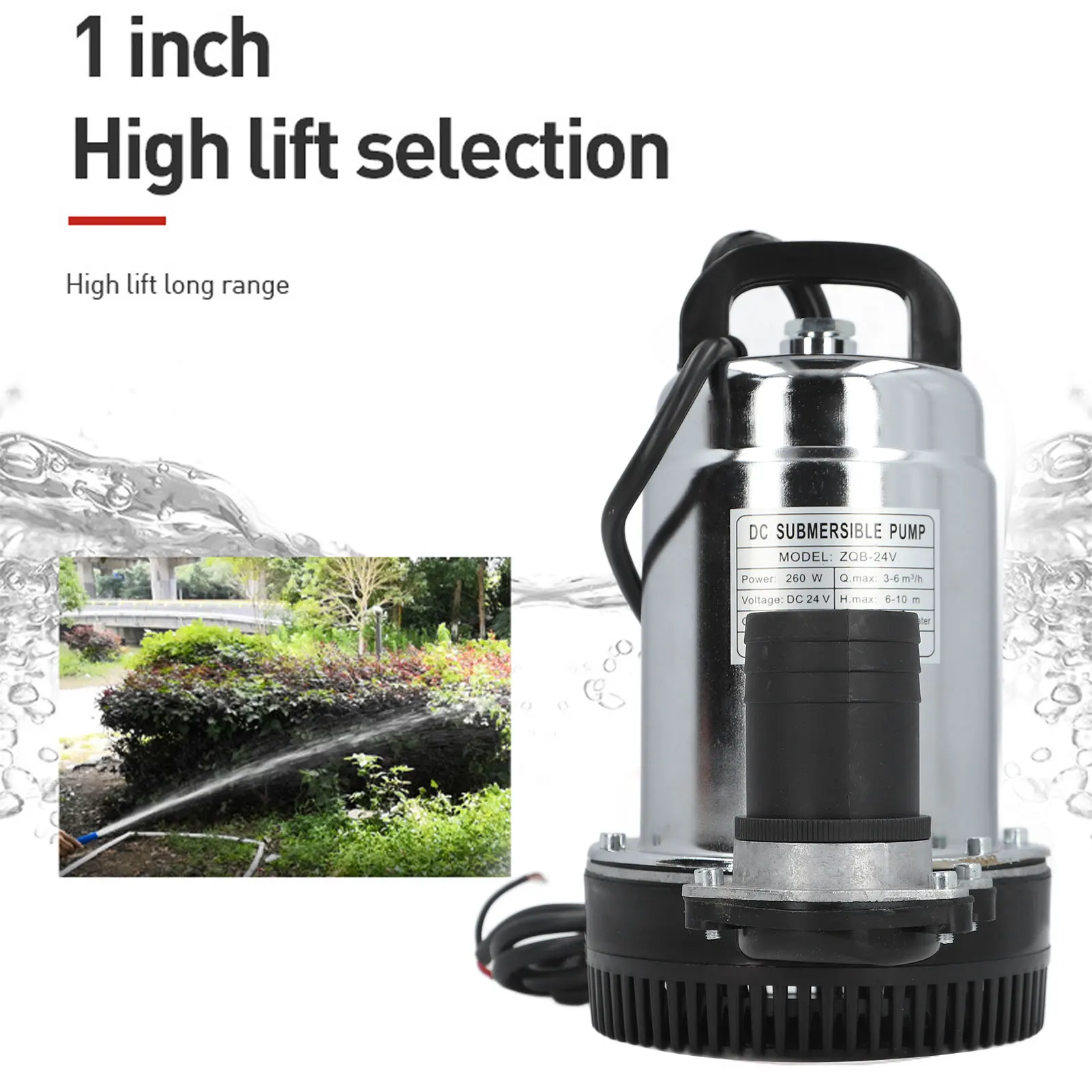 

Погружной двигатель постоянного тока 24 В 260 Вт с медной катушкой на солнечной энергии, центробежное рабочее колесо высокого для бассейнов