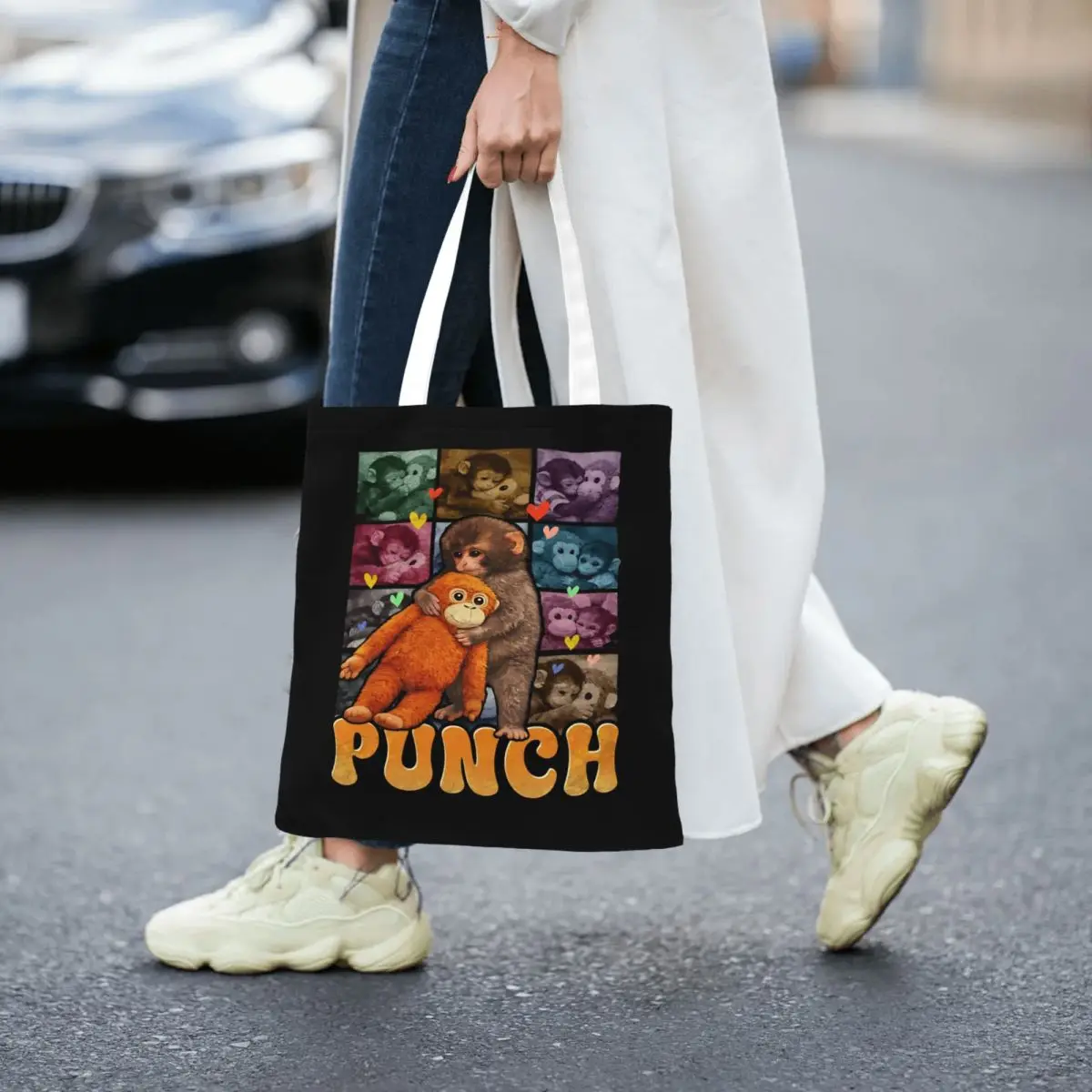 Sad Monkey Punch Shopper Bag Shopping Bags Woman Travel Cloth Tote Bag Modern Print Handbags