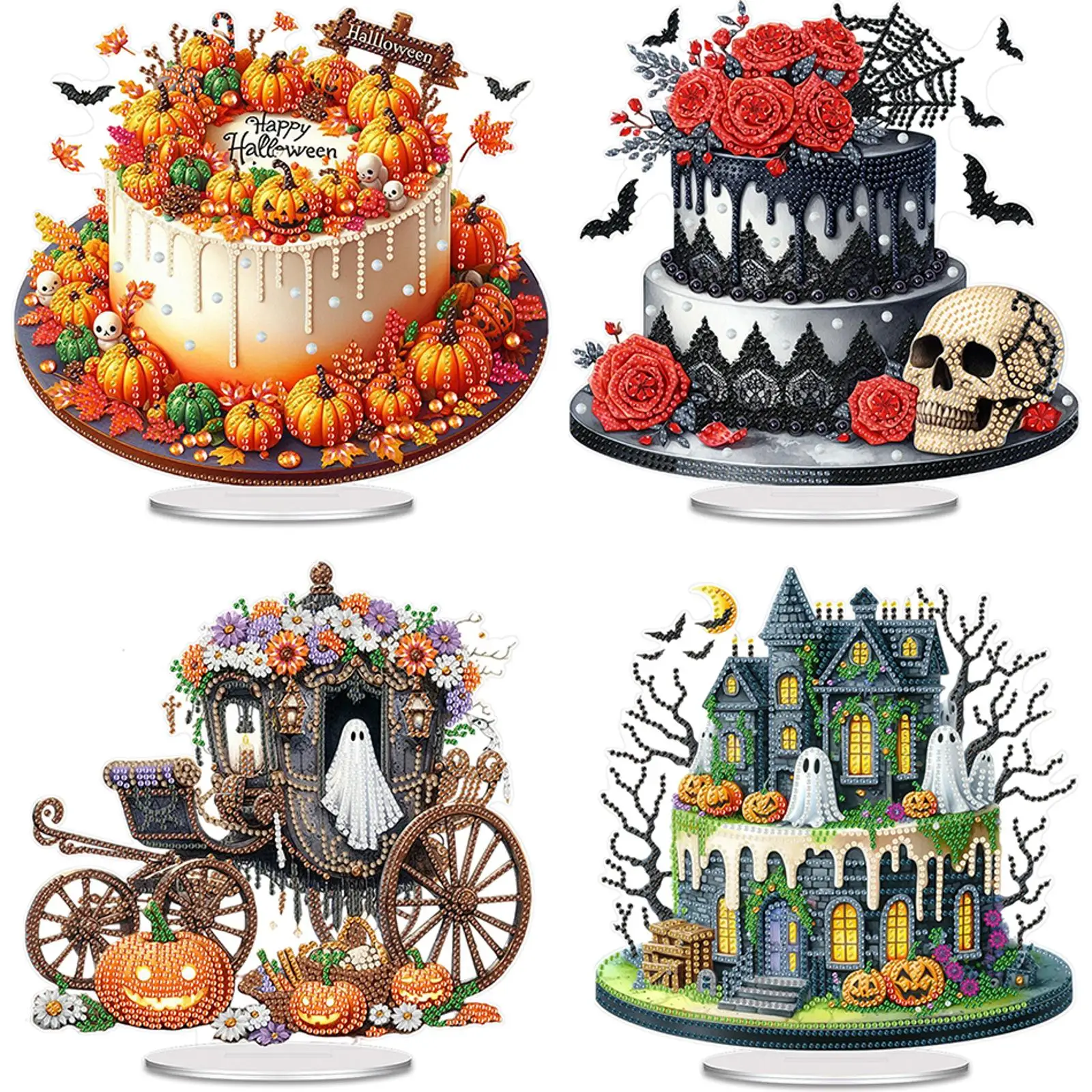 

Набор для творчества: 2D акриловое украшение для стола в виде тортов на Хэллоуин, одностороннее, для взрослых, для домашнего декора