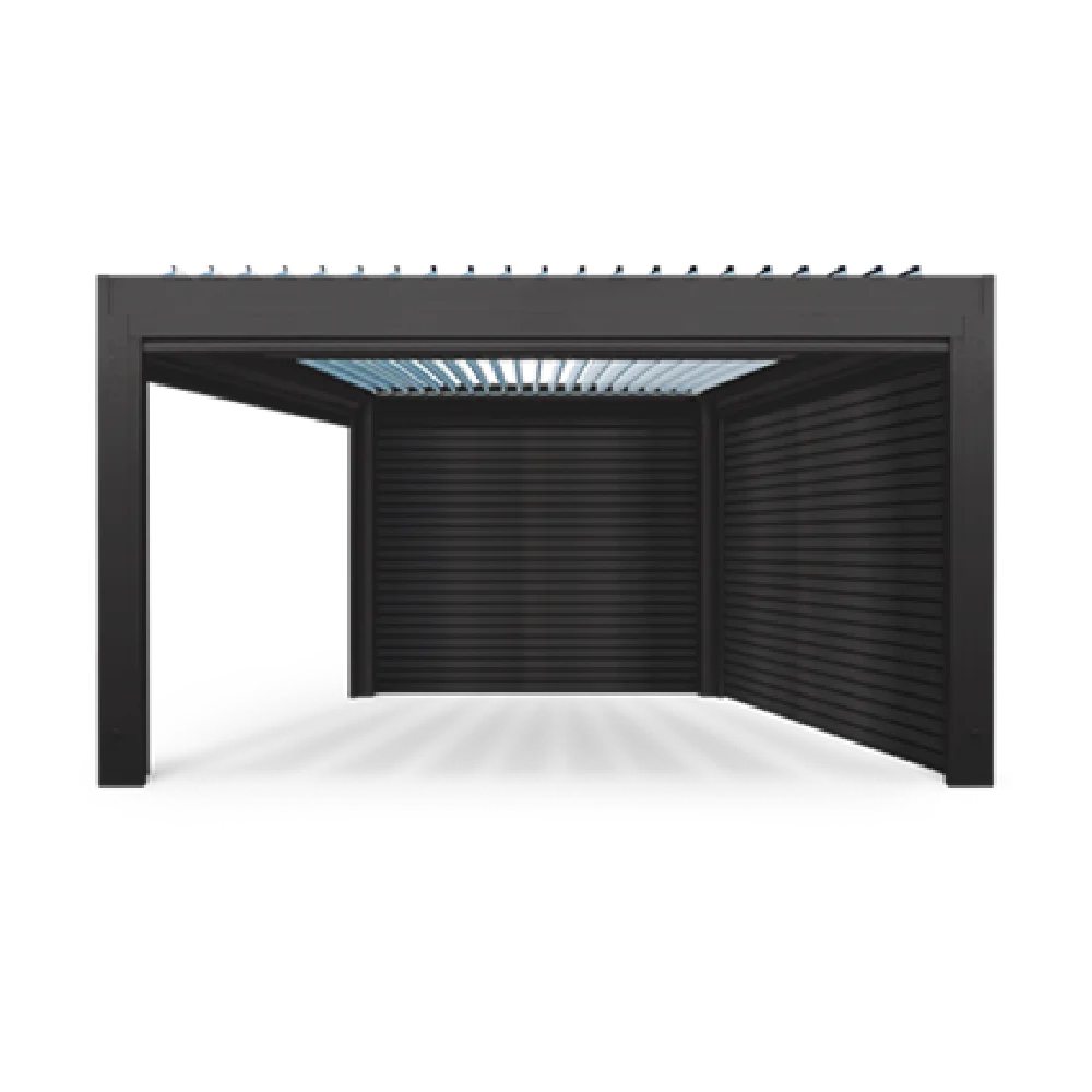 Bioclimatic Aluminum Pergola Customized Size With Electric Screen Set Louvered Pergola Aluminum Pergola 6063 T5 Gazebo Canopy
